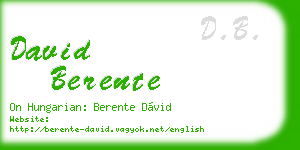 david berente business card